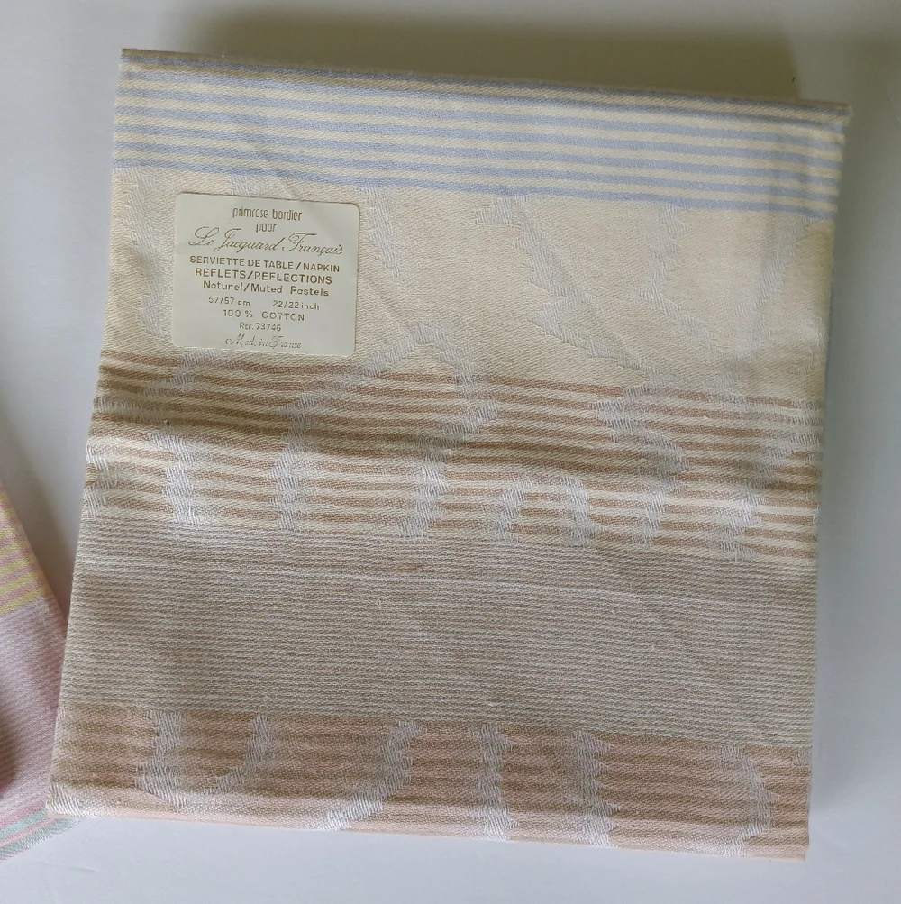 4 NEW Le Jacquard Francais Primrose Bordier Pour Cloth Napkins Set